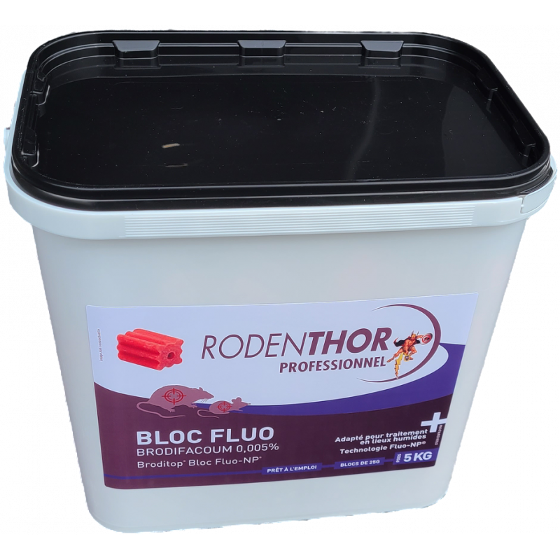 Bloc raticide fluo